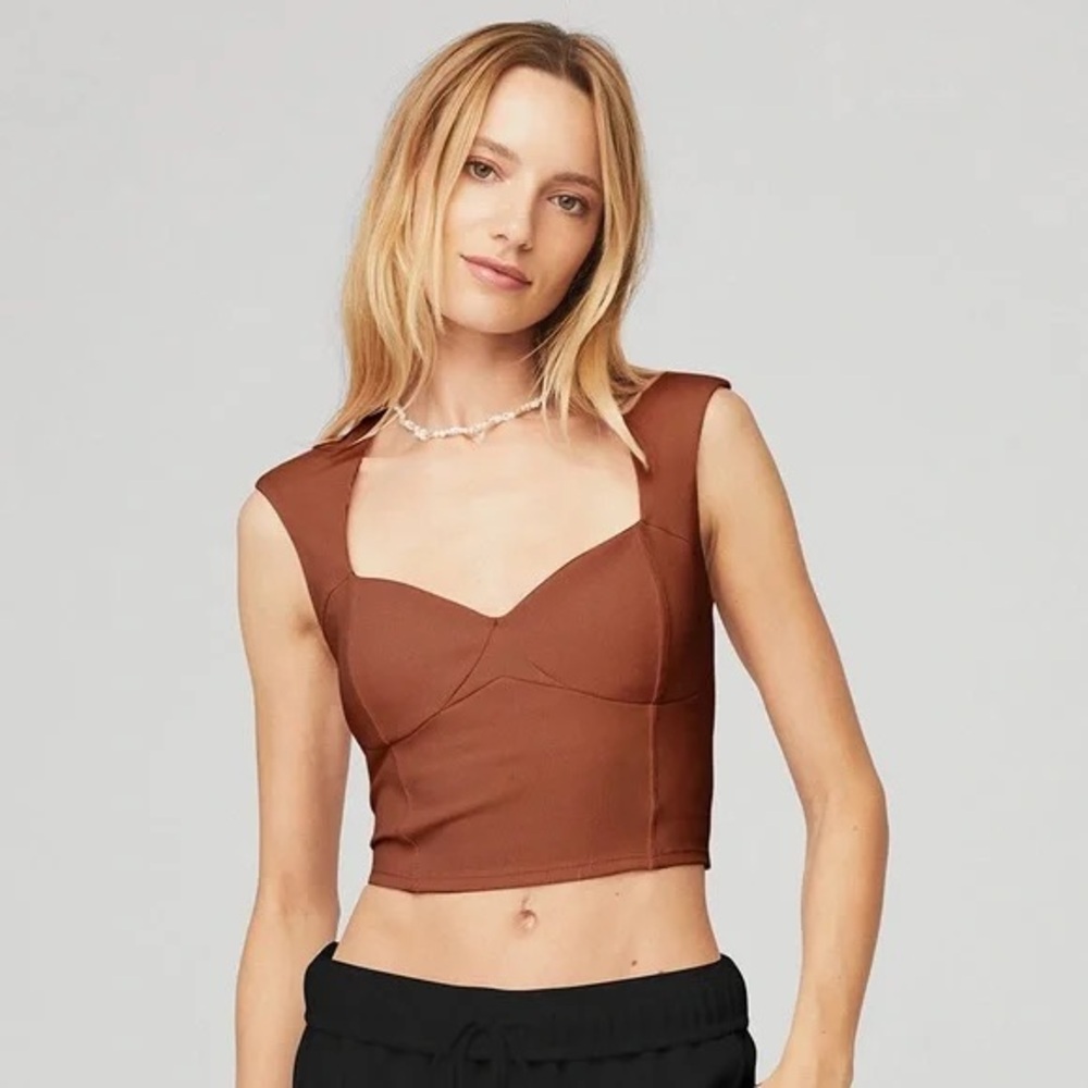 ALO Yoga Chocolate Sleeveless Crop Top